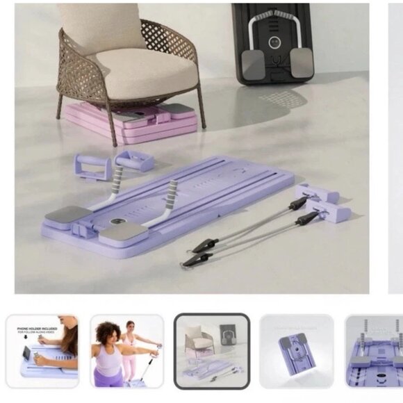 Lhanel - Pink Pilates Exercise Board with Resistance Bands - Picture 8 of 9